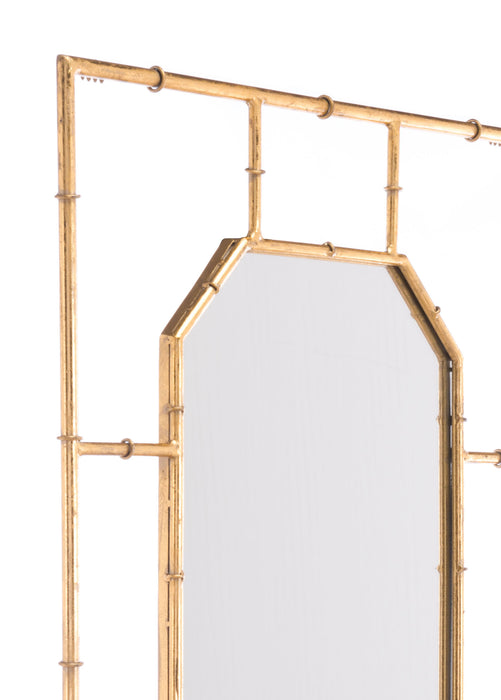 Bamboo Rectangular Mirror Gold