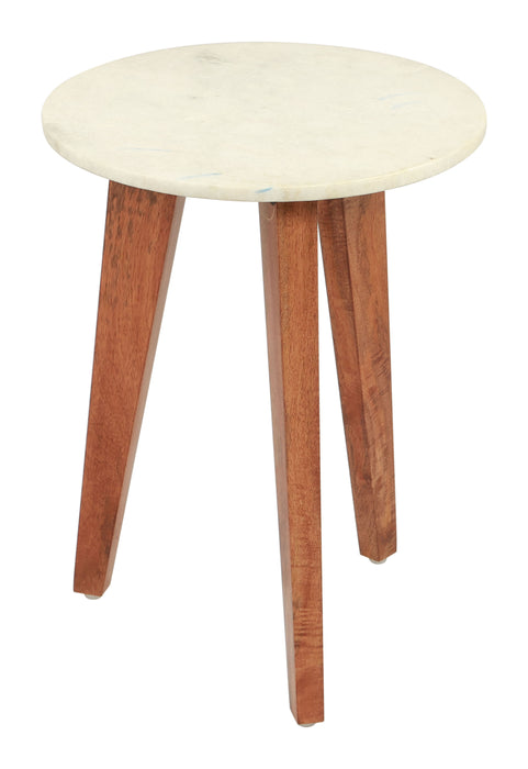 Axton End Table White & Natural