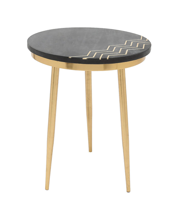 Rumi Accent Tables (Set of 2) Black & Brass