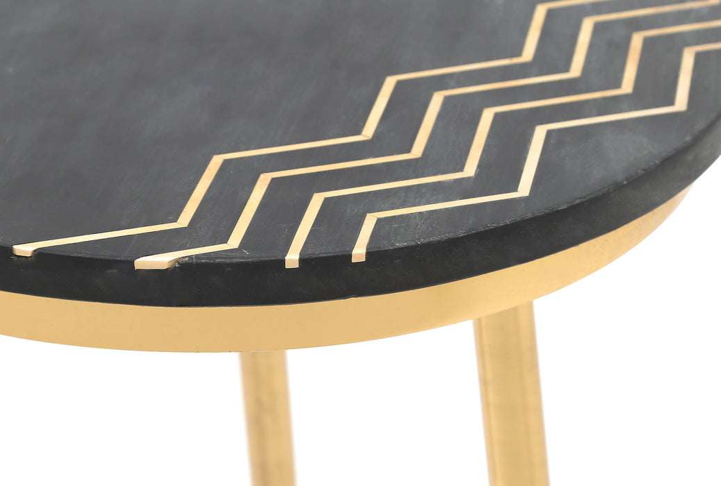 Rumi Accent Tables (Set of 2) Black & Brass