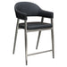 Adele Set of Two Counter Height Chairs in Black Leatherette w/ Brushed Stainless Steel Leg