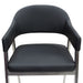 Adele Set of Two Counter Height Chairs in Black Leatherette w/ Brushed Stainless Steel Leg