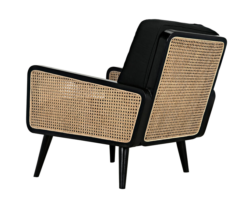 Edward Chair, Charcoal Black with Caning