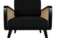 Edward Chair, Charcoal Black with Caning