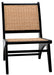 Mona Chair with Rattan, Charcoal Black