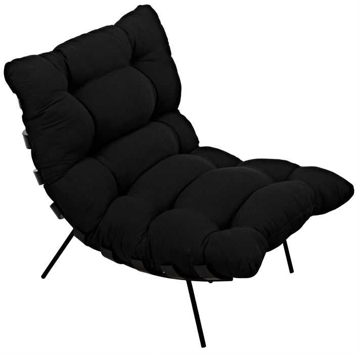 Hanzo Chair with Steel Legs, Charcoal Black