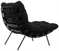 Hanzo Chair with Steel Legs, Charcoal Black