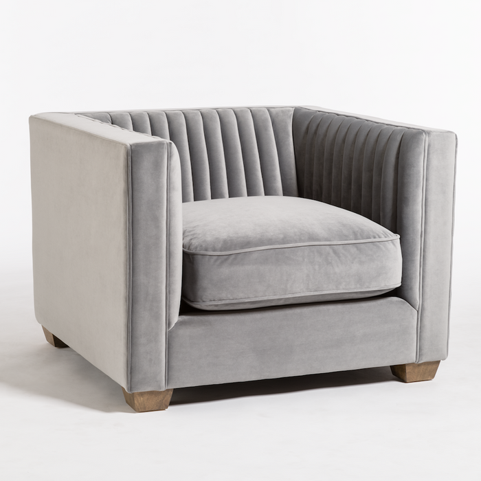 Gray Velvet Occasional Chair