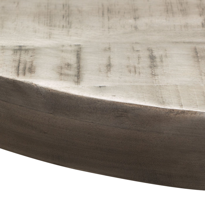 Beckham 30" Round Dining Table w/ Solid Mango Wood Top in Grey Finish w/ Gun Metal Base by Diamond Sofa