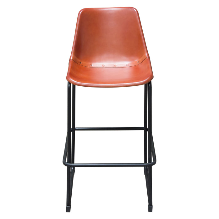 Camden Bar Height Chair in Genuine Clay Leather w/ Black Powder Coat Base by Diamond Sofa