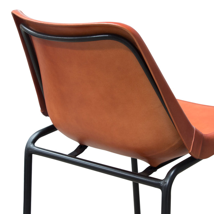 Camden Bar Height Chair in Genuine Clay Leather w/ Black Powder Coat Base by Diamond Sofa