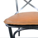 Metal Crossback Leather Cushion Seat - Cognac