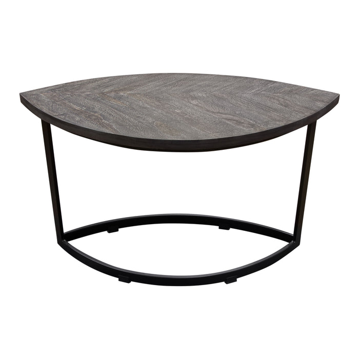 Dalia 3PC Cocktail Table Set w/ Solid Sheesham Wood Top in Grey Finish & Iron Base by Diamond Sofa