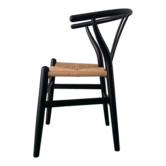 Ventana Dining Chair Black and Natural-Set Of Two