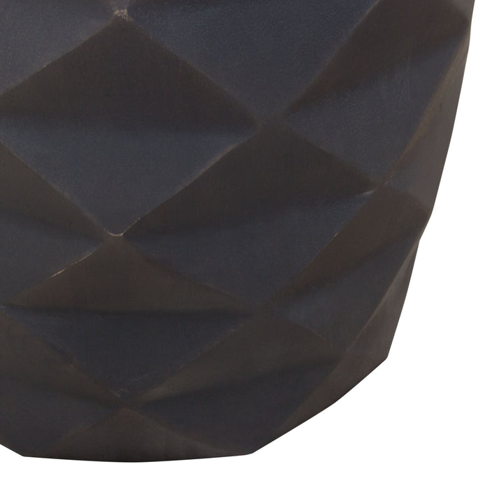 Fig Solid Mango Wood Accent Table in Grey Finish w/ Geometric Motif by Diamond Sofa