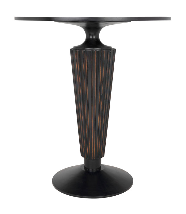 Gibraltar Bar Table, Hand Rubbed Black with Light Brown Trim