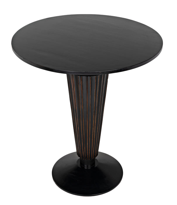 Gibraltar Bar Table, Hand Rubbed Black with Light Brown Trim