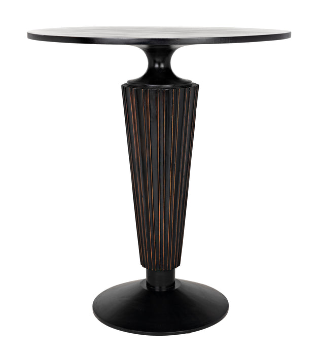 Gibraltar Bar Table, Hand Rubbed Black with Light Brown Trim