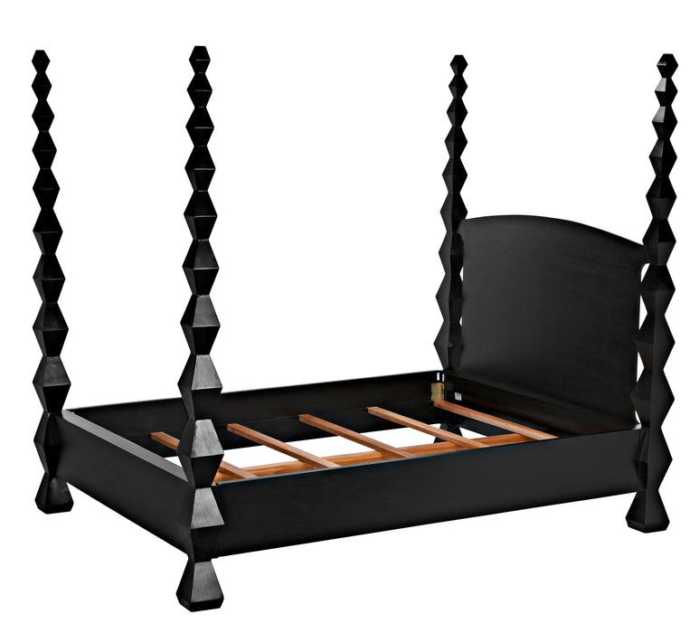 Brancusi Bed, Queen, Hand Rubbed Black