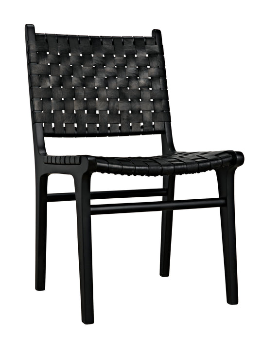 Dede Dining Chair, Leather, Black