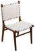 Dede Dining Chair, Teak with White Leather