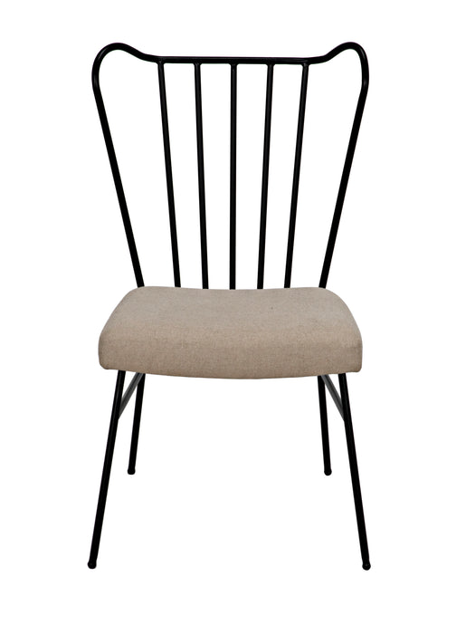 Boundary Chair, Metal Frame W/Linen Fabric