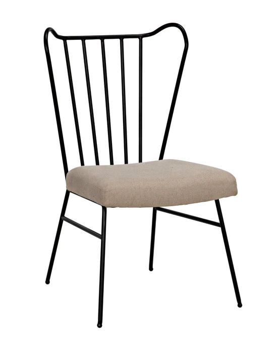 Boundary Chair, Metal Frame W/Linen Fabric