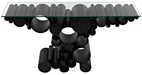 Paradox Console, Black Steel with Glass Top