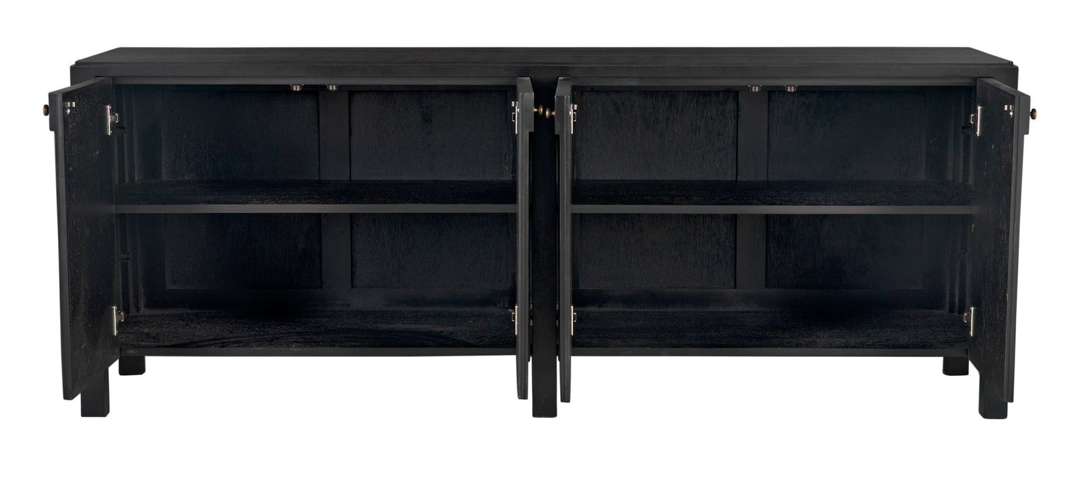 Weston Sideboard, Hand Rubbed Black with Light Brown Trim