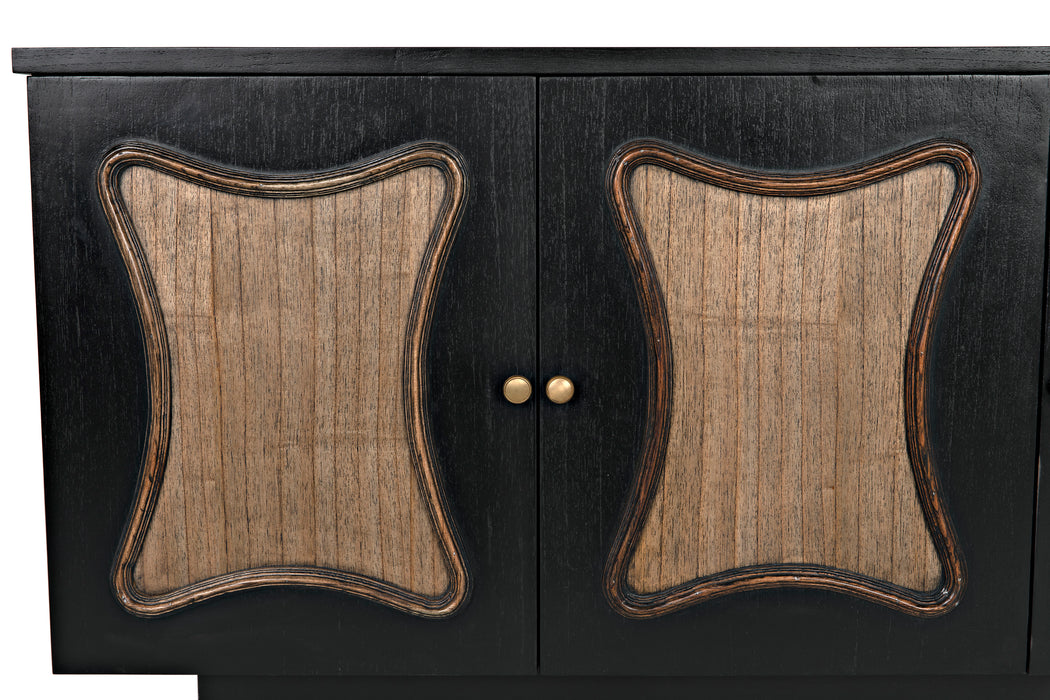 St Helens Sideboard, Hand Rubbed Black with Mindi Details