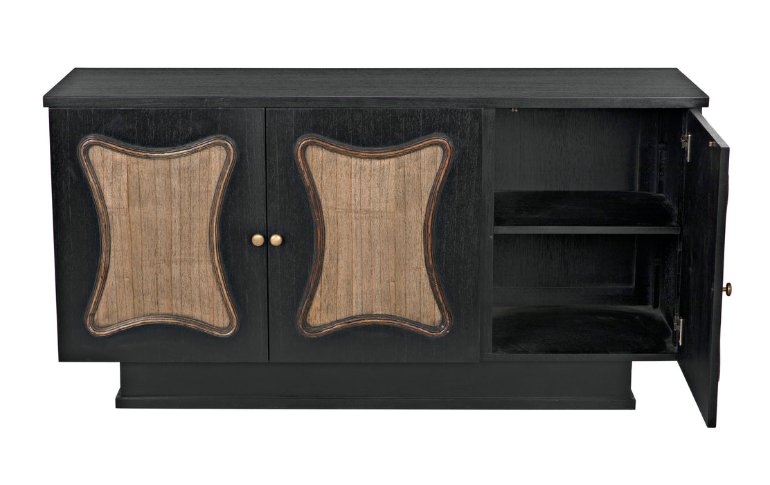 St Helens Sideboard, Hand Rubbed Black with Mindi Details