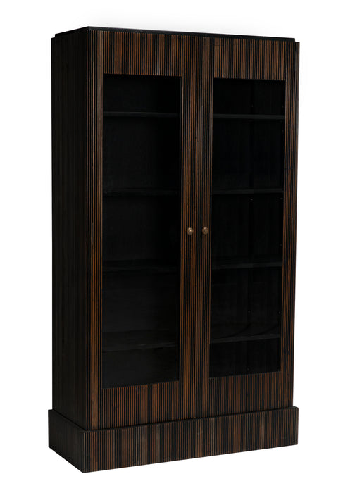 Noho Hutch, Hand Rubbed Black with Light Brown Trim