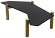 Tabu Coffee Table, Brass Finished Legs with Ebony Walnut Top