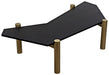 Tabu Coffee Table, Brass Finished Legs with Ebony Walnut Top