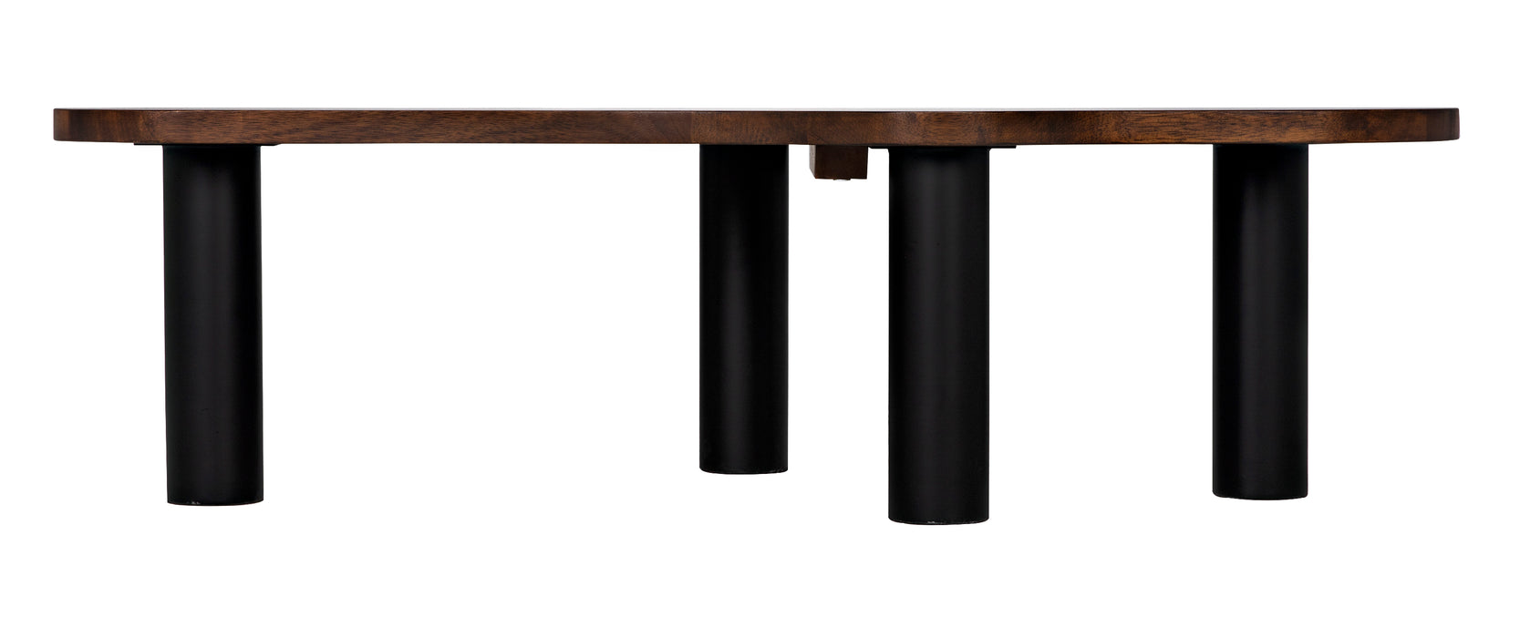 Schulz Coffee Table, Dark Walnut with Black Steel Base
