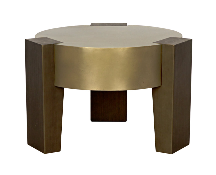Carrusel Coffee Table, Metal with Brass and Aged Brass Finish