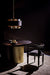 Huxley Dining Table, Black Steel with Brass Finished Accent