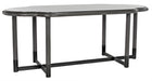 Charles Dining Table, Pale Finish with Steel Base