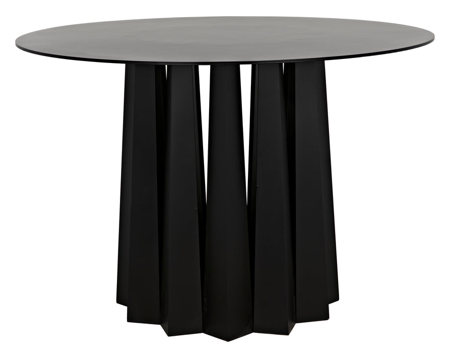 Column Dining Table, Black Steel