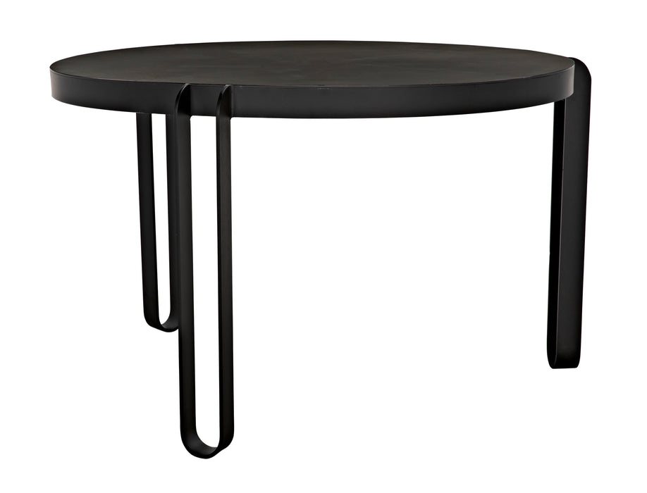 Marcellus Dining Table, 49", Black Metal