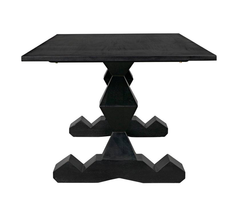 Madeira Dining Table, Hand Rubbed Black
