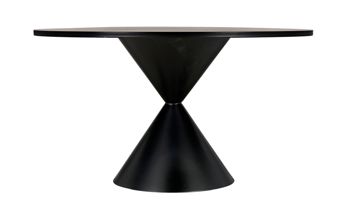 Hourglass Dining Table, Black Steel