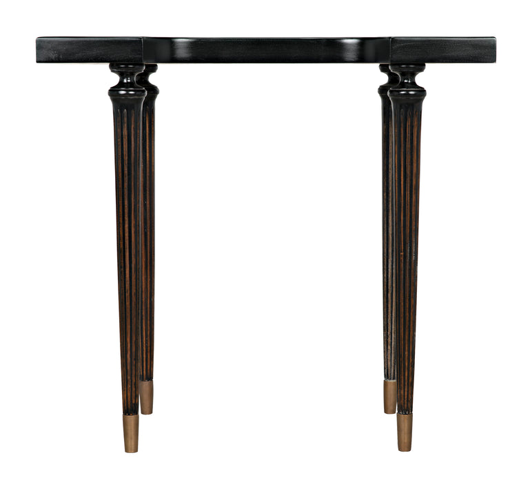 Taylor Side Table, Hand Rubbed Black with Light Brown Trim