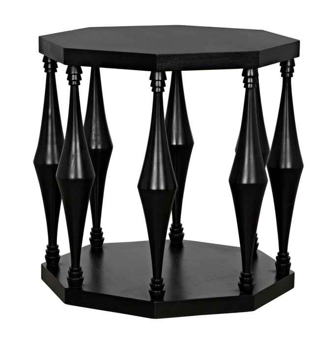 Marceo Side Table, Hand Rubbed Black