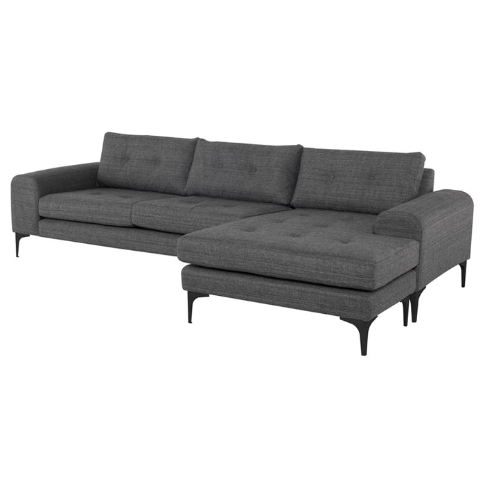 Colyn NL Dark Grey Tweed Sectional Sofa