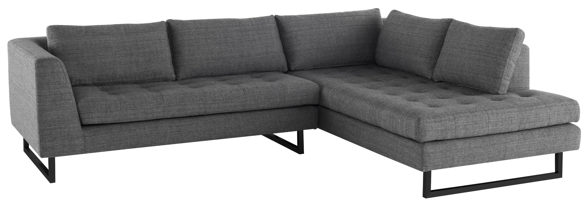 Janis NL Dark Grey Tweed Sectional Sofa