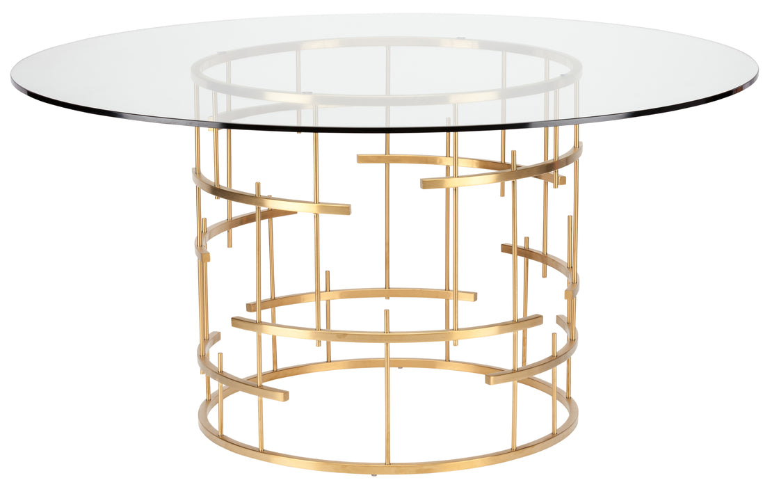 Round Tiffany PL Gold Dining Table