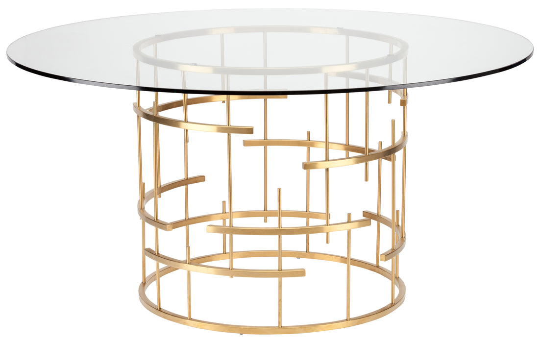 Round Tiffany PL Gold Dining Table
