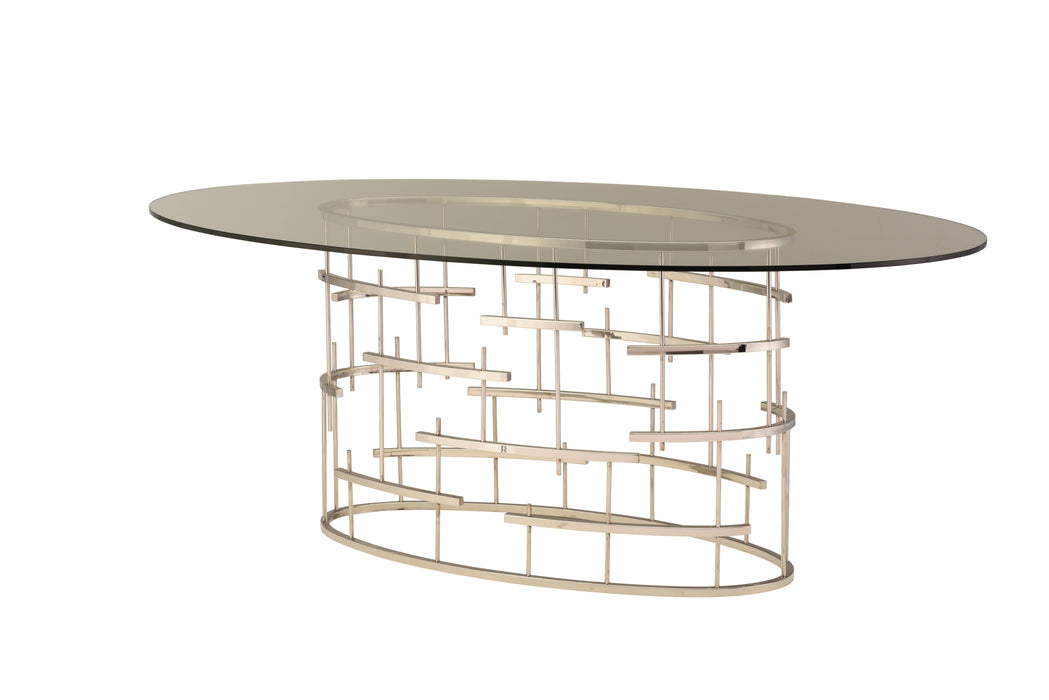 Oval Tiffany PL Silver Dining Table
