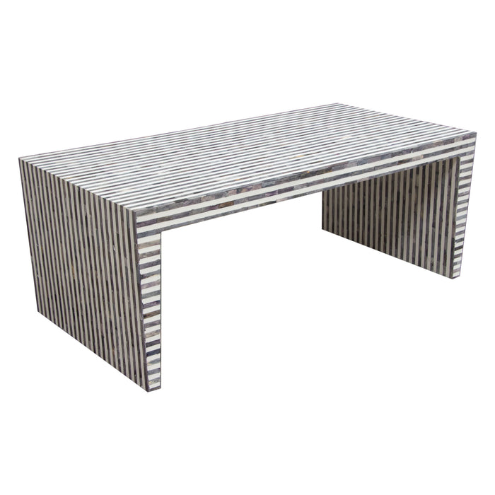 Mosaic Cocktail Table w/ Bone Inlay in Linear Pattern by Diamond Sofa